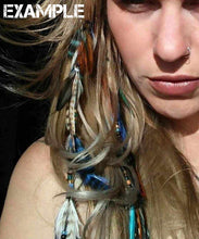 Load image into Gallery viewer, Beaded Feather Hair Clip 15&quot; long