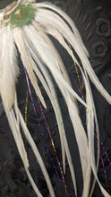 Load image into Gallery viewer, Feather Hair Clip 10&quot; long with TINSEL